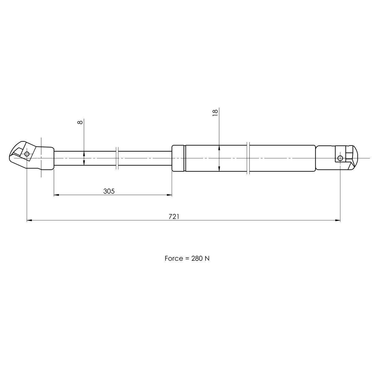 Газовый упор капота TRIALLI GS 1829 preview 2