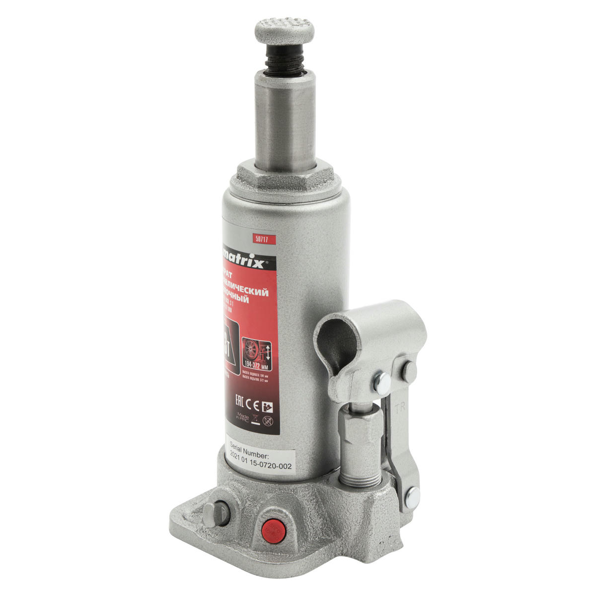 Домкрат бутылочный 3т гидравлический 194–372мм MATRIX preview 6