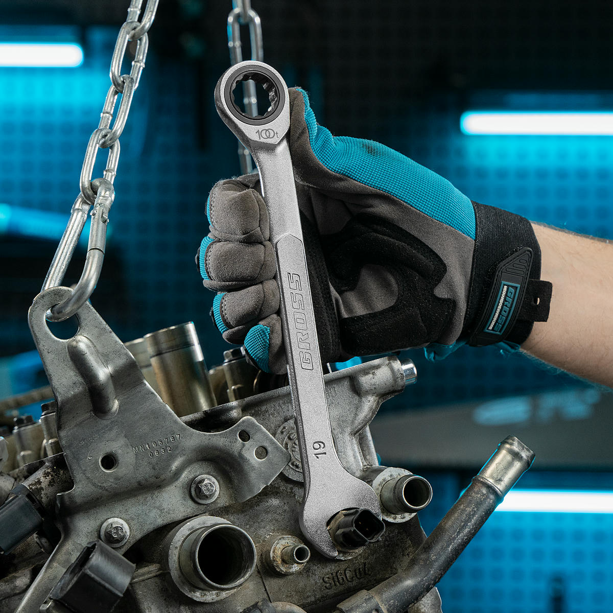 Набор ключей комбинированных 8-19мм 7шт трещоточных Gross preview 11