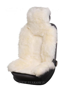 Накидка PSV Jolly Premium 145х53 на сиденье белая с карманом из овечьей шерсти 1шт.