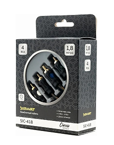 Провод SWAT SIC-418 4RCA-4RCA, 1.8 метров, витая пара, 1 экран, медь