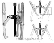 Съемник 3-х лапый удлиненный шарнирный 225мм ф36-230мм (АвтоDело) (41725)
