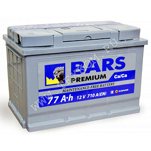 Аккумуляторная батарея BARS Premium 6СТ 77 обр.750А 278х175х190 Казахстан