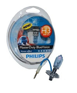 Лампа 24V H3 (70) MasterDuty BlueVision 2шт PHILIPS