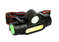 Фонарь Ultraflash E1340 (фонарь налоб. аккум 3,7В, черный, XPE + COB LED, 3 Ватт, 2 реж., магнит, бо