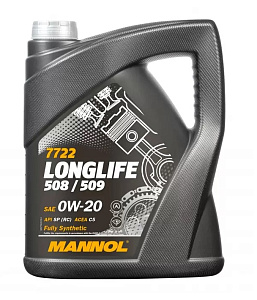 Масло моторное MANNOL LONGLIFE 508/509 0W20 синт. 5л*****