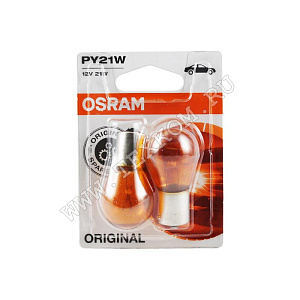 Лампа 12V одноконтактная PY21W (BAU15s) 12V желтая 2шт OSRAM