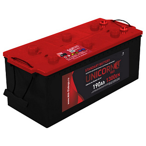 Аккумуляторная батарея UNICORN Red 6СТ190 (справа+(4)) 513х222х217 Россия 1300А