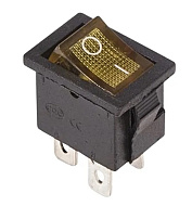 Выключатель клавишный 250V 6А ON-OFF желтый с подсветкой Mini REXANT