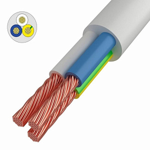 Провод ПВС 3х1,5 белый 1метр