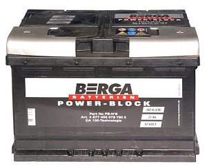 Аккумуляторная батарея BERGA 6СТ77 обр. Power Block PB-N8 278х175х190 (ETN-577 400 078)