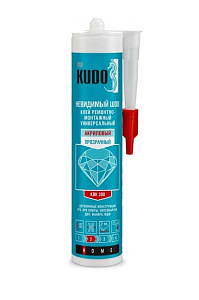 Клей монтажный "KUDO" KBK 300 универсал. акрил. прозрачный "НЕВИДИМЫЙ ШОВ" 280 МЛ (12)