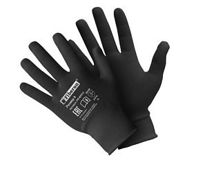 Перчатки "Для сборочных работ" полиэстер, черные Fiberon (L)