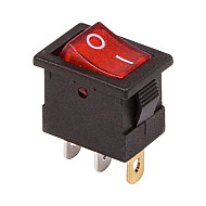 Выключатель клавишный 12V 15А (3с) ON-OFF красный с подсветкой Mini REXANT
