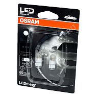 Лампа 12V W5W (W2.1*9.5d) Ledriving Cool White 6000K 12V 2шт Osram