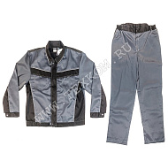 Костюм мужской "Сургут" летний куртка, брюками т-серый с черным и св-серым (60-62, 170-176)
