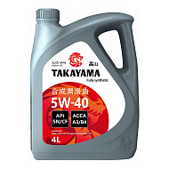 Масло моторное TAKAYAMA 5W40 API SN/CF A3/B4 (пластик) синт. 4л
