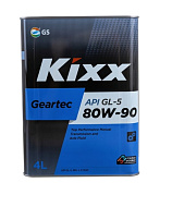 Масло трансмиссионное KIXX Geartec GL-5 80W90 п/синт 4л