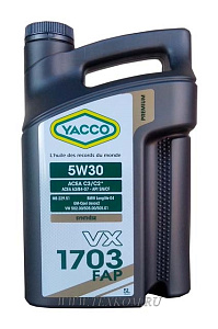 Масло моторное YACCO VX 1703 FAP 5W30 5л