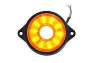 Фонарь габаритный LED 24V, круглый d=55мм желтый (10-светодиодов, "солнышко", бегущий элемент)