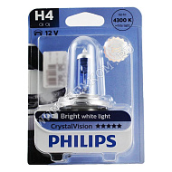 Лампа 12V H4 (60/55) P43t-38 Cristal Vision 4300K 12V Philips