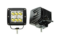 Фара противотуманная 10-30V и рабочего света,18W LED (88х82мм, 6 LED)