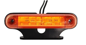 Фонарь габаритный LED 12-24V, желтый (L=115мм, 12-светодиодов, с кронштейном)