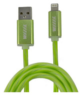 Кабель зарядки светящийся USB-8pin зеленый (CBL710-U8-10G) WIIIX 1м