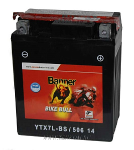 Аккумуляторная батарея BANNER BIKE Bull 6 AGM+гель YTX7L-BS 114х71х131 Австрия (ETN-506 014 005)