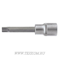 Насадка 1/2"DR сплайн удлиненная M12х100мм FORCE /1/10