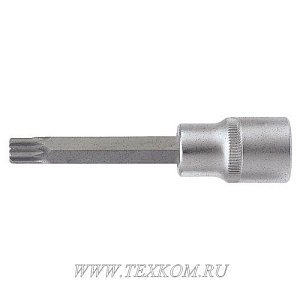 Насадка 1/2"DR сплайн удлиненная M12х100мм FORCE /1/10