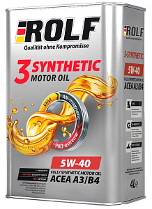 Масло моторное ROLF 3-SYNTHETIC 5W40 A3/B4 (металл.) синт. 4л**