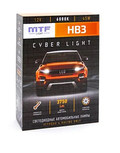 Лампа HB3 LED CYBER LIGHT 3750Lm 6000K к-кт MTF