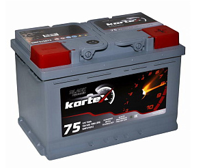 Аккумуляторная батарея KORTEX BLACK Dynamic 6СТ 75 обр. 278х175х190 Турция