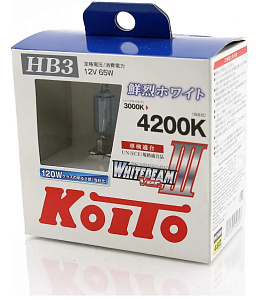 Лампа НB3 12Vx65W (120W) Koito Whitebeam к-кт KOITO