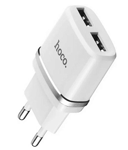 Устройство зарядное USB Hoco C12 Smart dual USB charger white