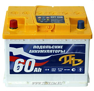 Аккумуляторная батарея Подольск 6СТ 60з N прям.Россия 242х175х190