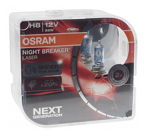 Лампа 12V H8 (35)+20% NIGHT BREAKER LASER 3900K OSRAM