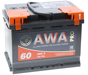 Аккумуляторная батарея AWA PRO 6СТ 60 VL прям. 242х175х190 Россия