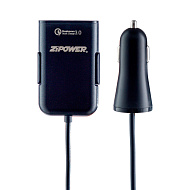 Устройство зарядное USB с удлинителем 8А, 40Вт ZIPOWER