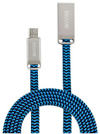 Кабель зарядки микро-USB синий шелк (CB955-2A-UMU-SK-12BU) WIIIX 1м