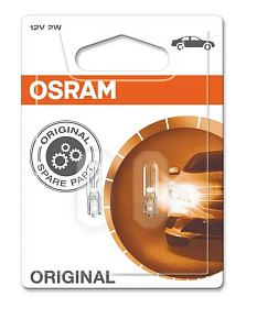 Лампа 12V W2W (W2*4.6d) бл-2шт OSRAM