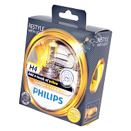 Лампа 12V H4 (60/55) P43t-38+60% Color Vision Yellow 3350K 12V 2шт Philips