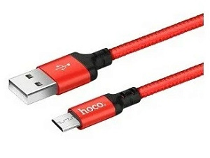 КабельUSB MicroUSB 2m 1.7A Red&Black HOCO