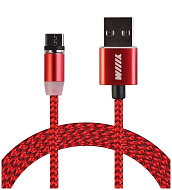 Кабель зарядки магнитный USB-TypeC красный WIIIX 1m