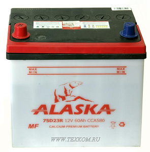 Аккумуляторная батарея ALASKA 6СТ60з прям Япония 226х170х220