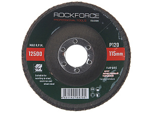 Круг лепестковый торцевой, 115х22мм P120 ROCKFORCE