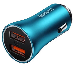 Устройство зарядое Baseus Golden Contactor Max Dual Fast Charger Car Charger U+U 60W Blue