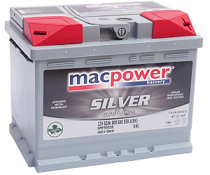 Аккумуляторная батарея MACPOWER 6СТ 62 обр.242х175х190 Турция