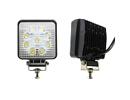 Фара противотуманная 10-30V и рабочего света,27W LED (110х110мм, 9 LED)